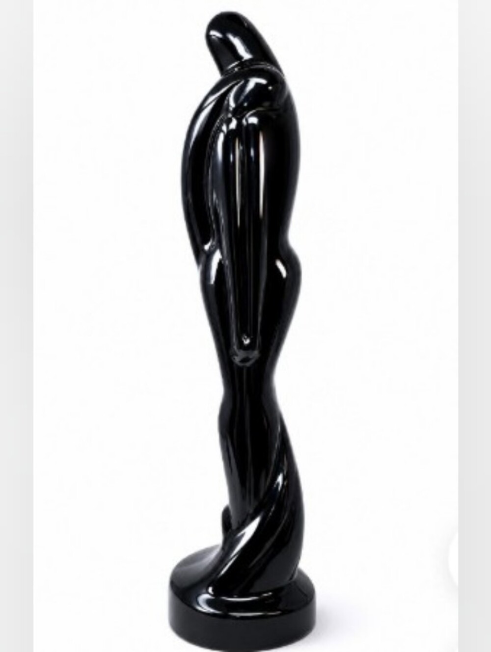 Vintage Royal Haeger Entwined Sleek Black Abstract 80's  Sculpture